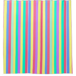Energizing Spring Pastel Stripes Duschvorhang