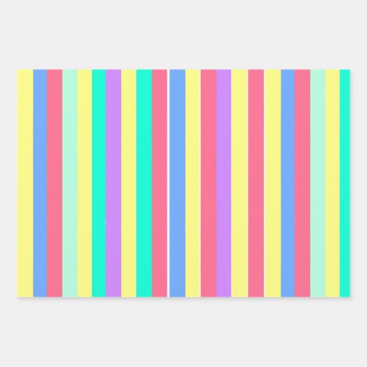 Energizing Spring Pastel Stripes Geschenkpapier Set (Vorderseite 2)