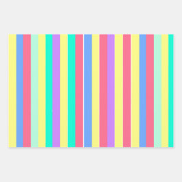 Energizing Spring Pastel Stripes Geschenkpapier Set