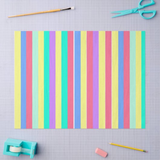 Energizing Spring Pastel Stripes Seidenpapier (Basteln)