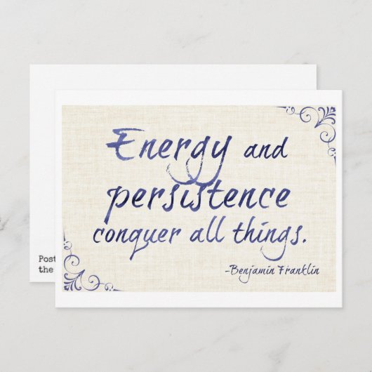 Energy and Persistence Protest Postcard Postkarte (Vorne/Hinten)