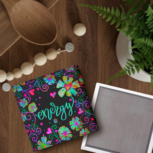 Energy Black Floral Inspirivity Magnet