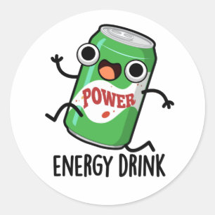 Energy Drink Funny Energetic Drink Pun Runder Aufkleber