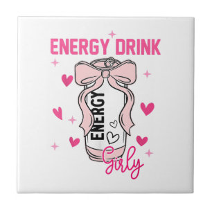 Energy Drink Girly Funny Drink Lover Design Fliese