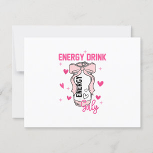 Energy Drink Girly Funny Drink Lover Design RSVP Karte