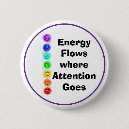 Energy Flows Chakra Alignment Spiritual Awareness Button