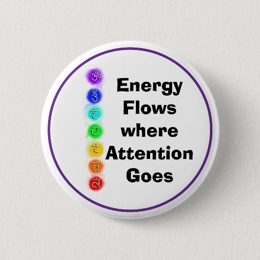 Energy Flows Chakra Alignment Spiritual Awareness Button (Vorderseite)