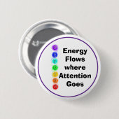 Energy Flows Chakra Alignment Spiritual Awareness Button (Vorne & Hinten)