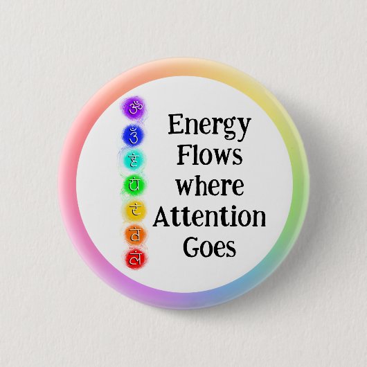 Energy Flows Chakra Alignment Spiritual Awareness Button (Vorderseite)