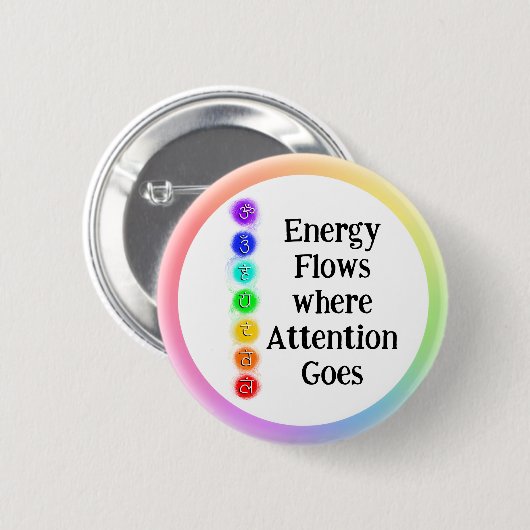 Energy Flows Chakra Alignment Spiritual Awareness Button (Vorne & Hinten)