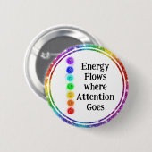 Energy Flows Chakra Alignment Spiritual Awareness Button (Vorne & Hinten)