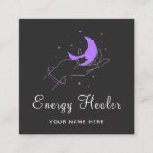 Energy Healer Fortune Teller Mystic Hand Moon Star Quadratische Visitenkarte (Vorderseite)
