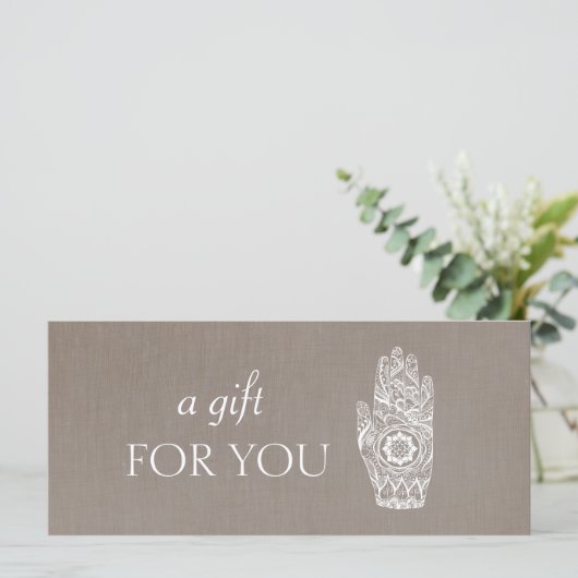 Energy Healer Henna Lotus Gift Certificate 2 (Stehend Vorderseite)