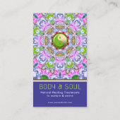 Energy Healing Holistic Indigo Green Gold Sparkle Visitenkarte (Rückseite)