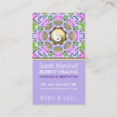 Energy Healing Holistic Lilac Gold Sparkle Visitenkarte (Vorderseite)