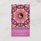 Energy Healing Holistic Peach Pink Business Card Visitenkarte (Rückseite)