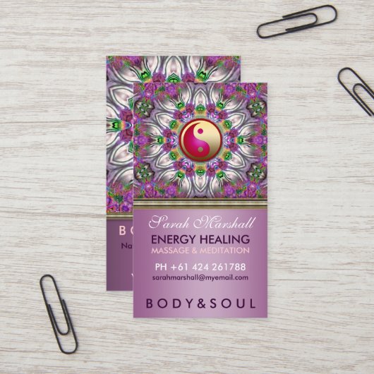 Energy Healing Holistic Pearl Star Business Card Visitenkarte (Vorderseite/Rückseite Beispiel)