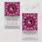 Energy Healing Holistic Pink Silver Business Card Visitenkarte (Vorne/Hinten)