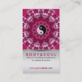 Energy Healing Holistic Pink Silver Business Card Visitenkarte (Rückseite)
