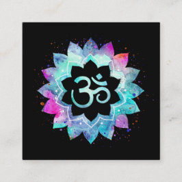 *~* Energy Healing Lotus Mandala Om Om Symbol Quadratische Visitenkarte