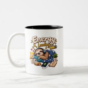 Energy Loading Faultier – Lustige schlafende Fault Zweifarbige Tasse
