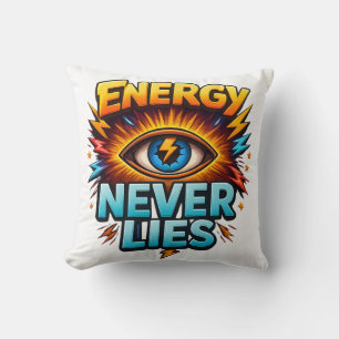 Energy Never Lies – Electric Eye Power Logodesign Kissen