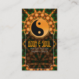 Energy Orange YinYang NewAge Yoga Business Cards Visitenkarte