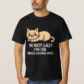 Energy Saving Mode Cat Funny Lazy Humor T-Shirt (Vorderseite)