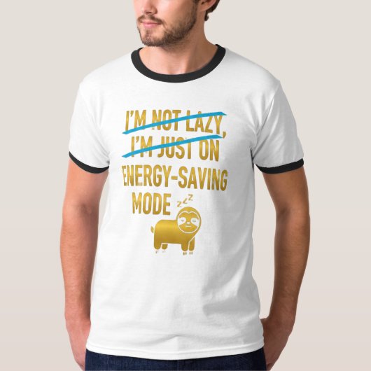 Energy-Saving Mode – Funny Sloth T-Shirt (Vorderseite)