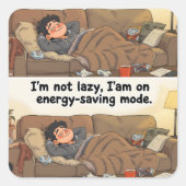 Energy-Saving Mode” Sticker – Cozy Webcomic Vibes (Vorderseite)