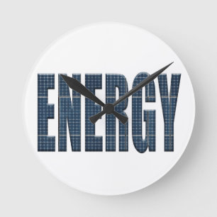 Energy solar panels runde wanduhr