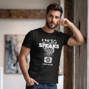 Energy spricht lauter Lautsprecher Grafik Weiß T-Shirt