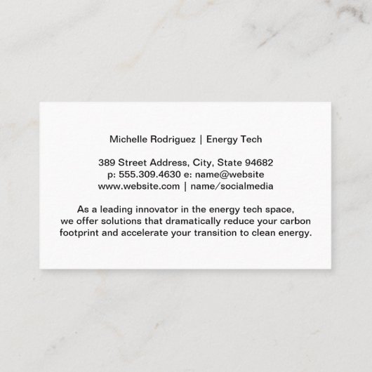 Energy-Tech-Logo | Solarmodule Visitenkarte (Rückseite)