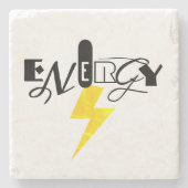 Energy Thunder Sign Power Steinuntersetzer (Vorderseite)