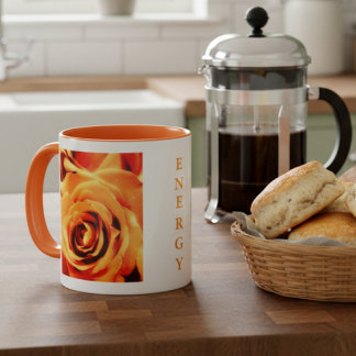 Energy Yellow Rosen 11oz Zwei-Ton-Tasse Orange Tasse