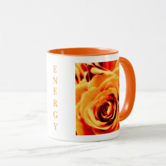 Energy Yellow Roses 11oz Two-Tone Mug Orange Tasse
