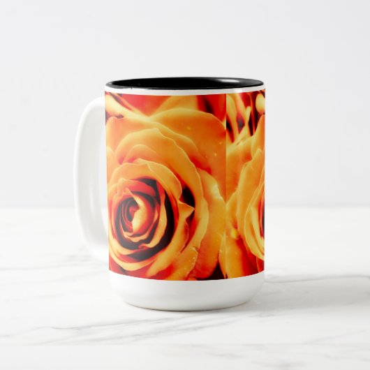 Energy Yellow Roses 15oz Zwei-Tonen-Tasse Black Zweifarbige Tasse (Vorderseite Links)