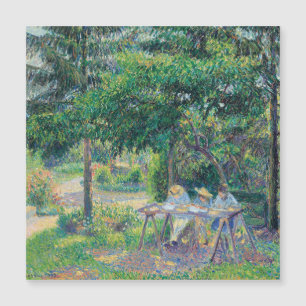 Enfables attablés dans le jardin Camille Pissarro Magnetkarte