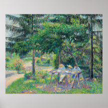 Enfables attablés dans le jardin Camille Pissarro