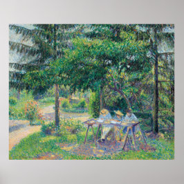 Enfables attablés dans le jardin Camille Pissarro Poster