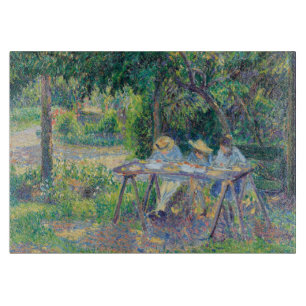 Enfables attablés dans le jardin Camille Pissarro Schneidebrett
