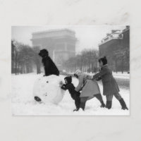 Enfants neige Paris 1930