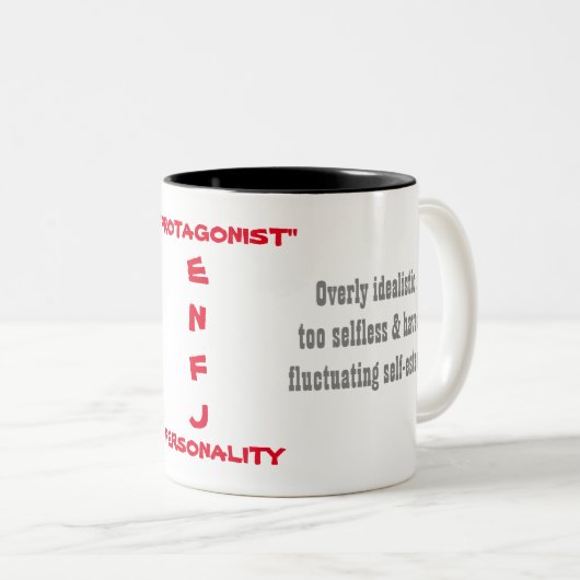 ENFJ Persönlichkeits-Tasse Zweifarbige Tasse (VorderseiteRechts)