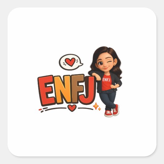 ENFJ QUADRATISCHER AUFKLEBER (Vorderseite)