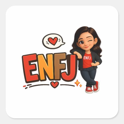 ENFJ QUADRATISCHER AUFKLEBER (Vorderseite)