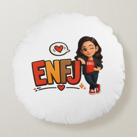 ENFJ RUNDES KISSEN (Vorderseite)