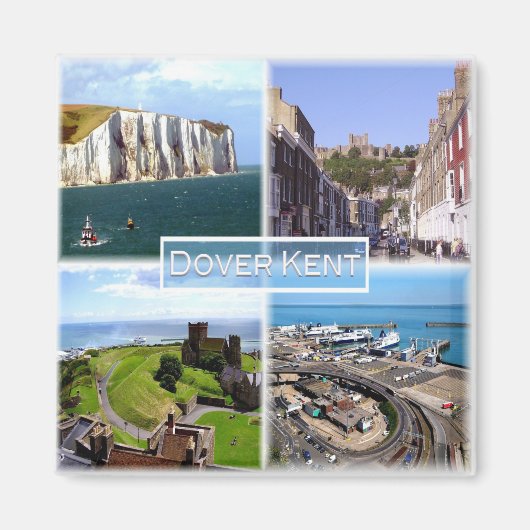 ENG005 DOVER Burg, Hafen, KENT, England, Kühlschra Magnet (Vorne)