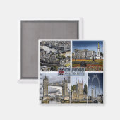 ENG015 LONDON, England, Europa, Kühlschrank Magnet (Vorderseite/Rückseite)