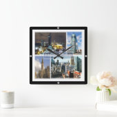 ENG023 MANCHESTER, England, Quadratische Wanduhr (Zuhause)