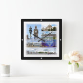 ENG025 LONDON, Big Ben, Westminster, Quadratische Wanduhr (Zuhause)